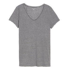 Eileen Fisher 100% Organic Linen Striped T-shirt S